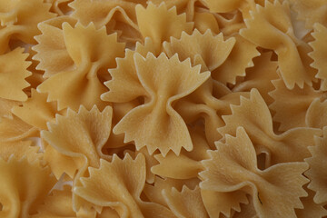 Raw pasta isolated on a white background, contour.