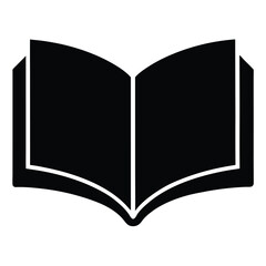 A solid black book lies open, featuring symmetrical blank pages inviting you to read