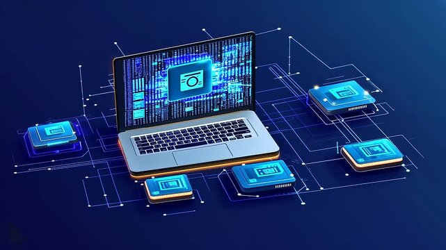 Digital Network of Processors and a Laptop