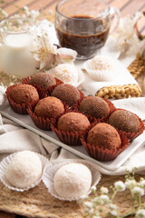 Brigadeiros chocolate truffles brazilian tradicional dessert sweet food