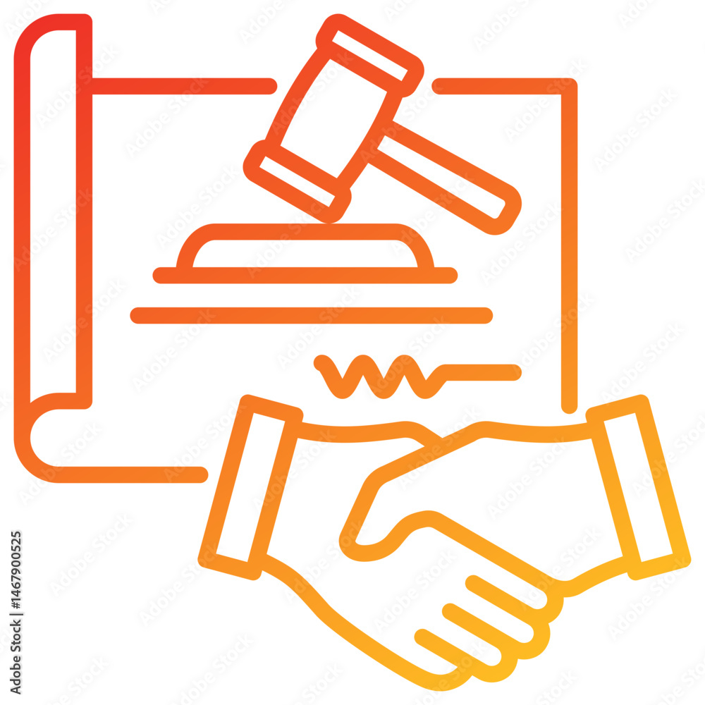 Poster contract law line gradient icon