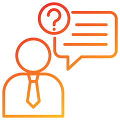 Opinion Line Gradient Icon