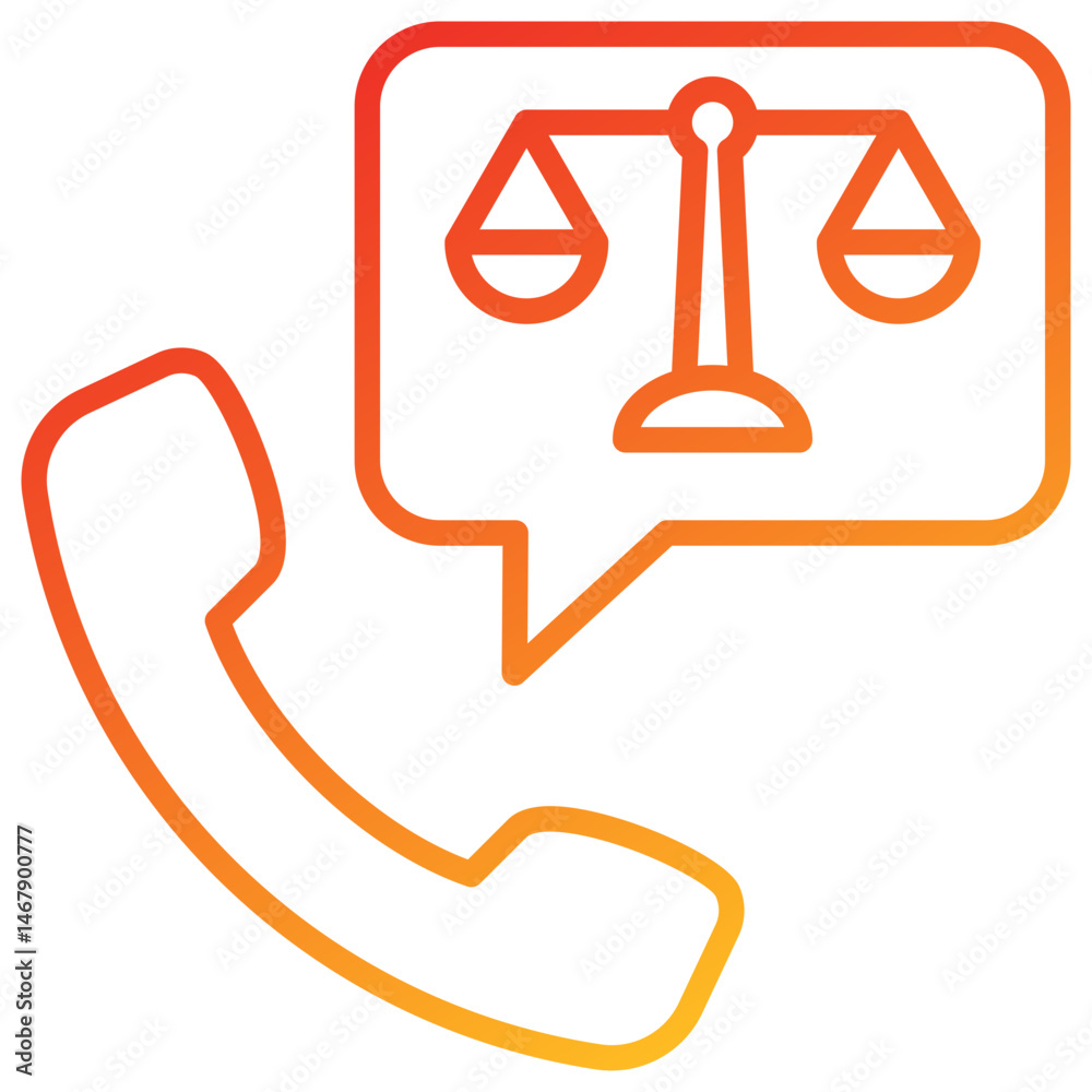 Poster hotline line gradient icon