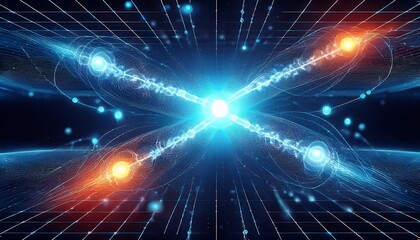 Obraz premium Neutrino-Kollision im subatomaren Raum