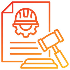 Labor Law Line Gradient Icon