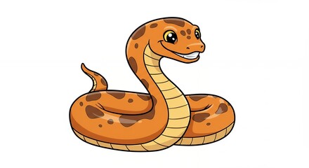 Fototapeta premium Smiling cartoon snake illustration