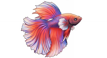Fototapeta premium Vibrant betta fish illustration