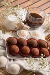 Brigadeiros chocolate truffles brazilian tradicional dessert sweet food