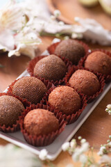 Brigadeiros chocolate truffles brazilian tradicional dessert sweet food