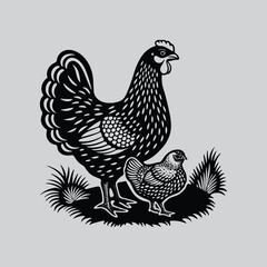 Vintage Chicken Silhouette
