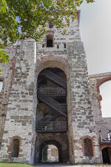 Naklejka premium Tower of the old Tenczyn castle in Rudno, Poland