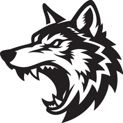 Predator Wolf Head Side View - EPS 10 Vector Art