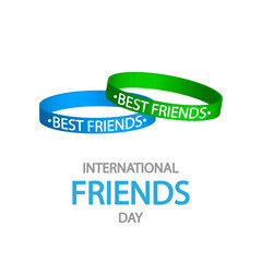 Friends international day best bracelet, vector art illustration.