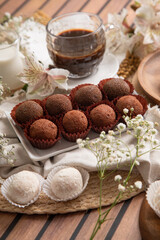 Brigadeiros chocolate truffles brazilian tradicional dessert sweet food