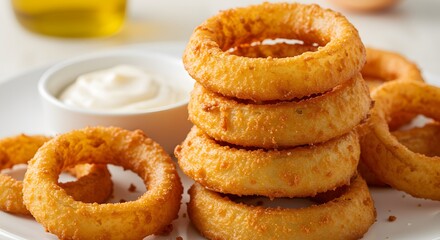 onion rings with garlic sauce