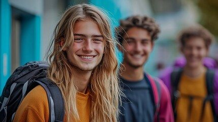 Fototapeta premium Three young men outdoors