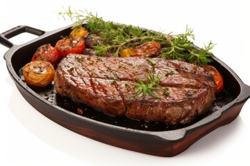 Flavorful Pan-Seared Steak Charm isolated on transparent background