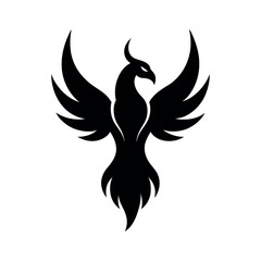 Fototapeta premium Phoenix Reborn Tattoo Silhouette Vector Illustration