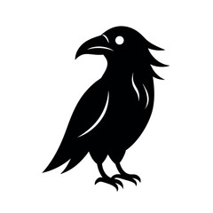 Raven Call Tattoo Vector Silhouette Black Design