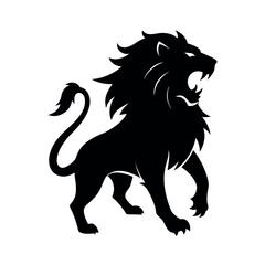 Roaring Lion Tattoo Vector Silhouette Illustration