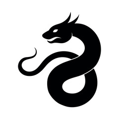 Naklejka premium Serpent Coil Tattoo Silhouette Vector Illustration