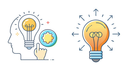 Abstract illustration showcasing creative thinking process and the generation of bright ideas