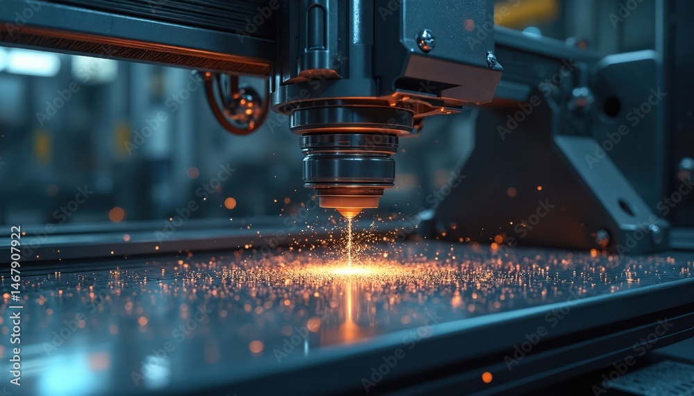 Aufkleber advanced cnc machine in high-tech manufacturing facility. laser precision, industrial automation, me
