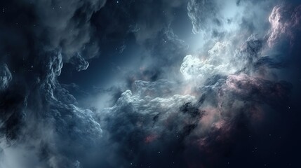 Cosmic nebulae swirl in deep space