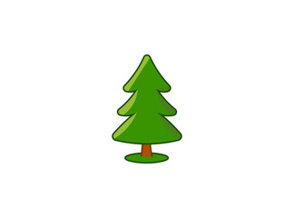 Vector illustration of cartoon tree on white background	
