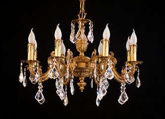 chandelier on a black background