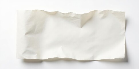 Obraz premium Wrinkled receipt, white background Sharp focus on details , detail, close-up
