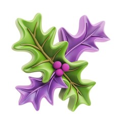 Obraz premium Festive holly sprig design with vibrant colours.
