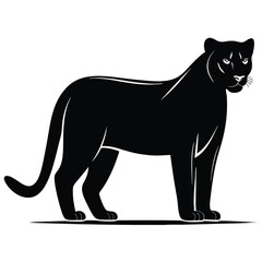 Majestic Black Panther Silhouette Fierce Grace of a Wild Cat in Profile