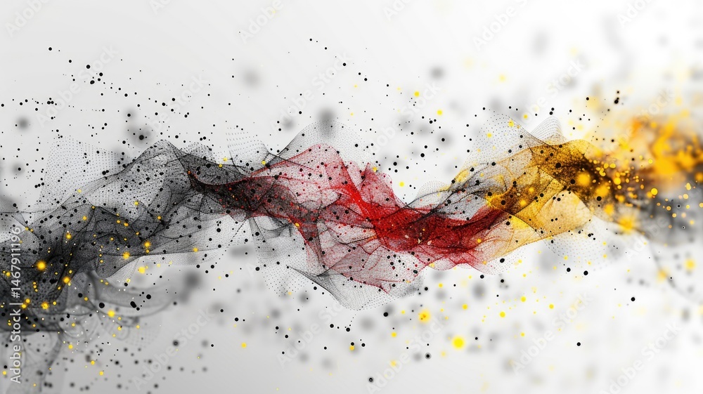 Poster abstract polygon data connect in seamless pattern with digital technology style design. particle con