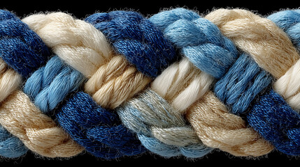 青と白の刺繍テクスチャ：クラフト背景