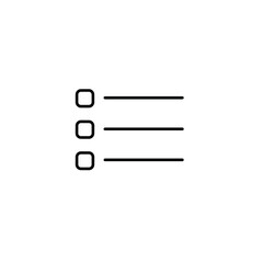 List icon black and white with three checkboxes and lines