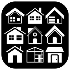 House and building vector icons set.