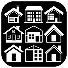 House and building vector icons set.