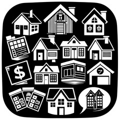 House and building vector icons set.