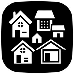 House and building vector icons set.