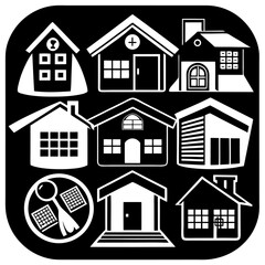 House and building vector icons set.