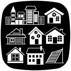 House and building vector icons set.