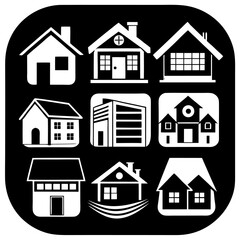 House and building vector icons set.