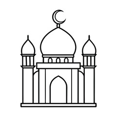taj mahal illustration line art vector silhouette