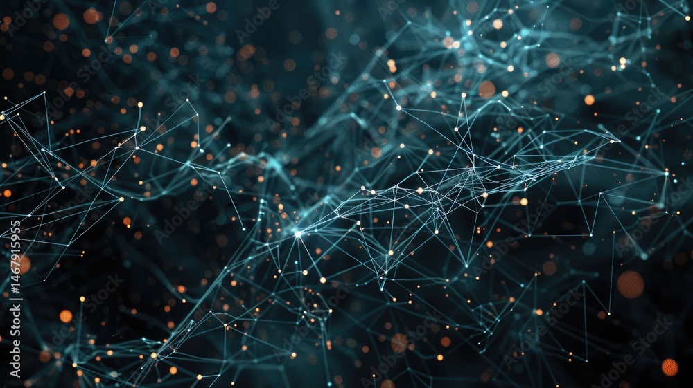 Poster explore an abstract representation of data visualization featuring ai elements. this visually engagi