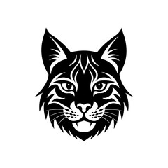 bobcat head on white background  