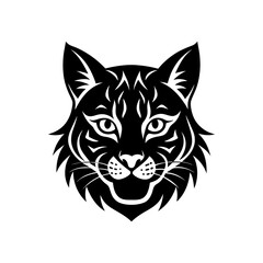 bobcat head on white background 