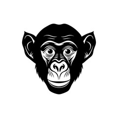 bonobo head on white background