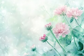 Delicate pastel flowers in soft light.