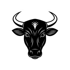 bull head on white background  